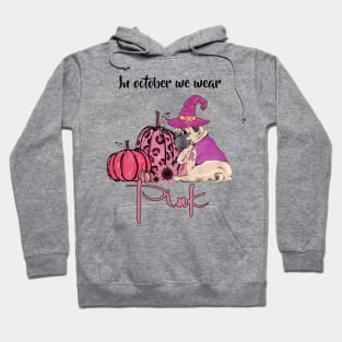 In October We Wear Pink Dog Mom - Pitbull Pumpkin Halloween Hoodie